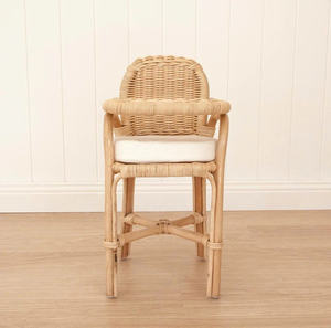 Adorable chaise de poupée en rotin, chaise jouet en osier naturel, mini-meuble pour enfants, siège décoratif pour poupée, jouet de jeu d'imitation, décoration bohème pour chambre d'enfant - Product Image 2