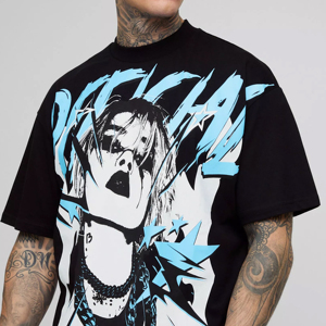Camiseta Oversize para Hombre con Estampado 3D, Algodón Premium, Diseño Gráfico Personalizado, Cuello Redondo, Estilo Urbano Casual, Suave - Product Image 4