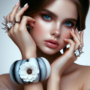 Bracelet en résine artisanal Superbes bijoux culturels pour femmes Artisanat sophistiqué Composition légère - Product Image 1