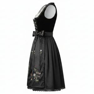 ชุดเดรส Dirndl แบบสบายๆ ระบายอากาศได้ดี พิมพ์ลายตามสั่งสำหรับผู้หญิง งานปักเยอรมันแบบดั้งเดิมสำหรับเทศกาลอ็อกโทเบอร์เฟสต์ สีพื้น ย้อมสี ความยาวระดับเข่า แขนครึ่งแขน - Product Image 3