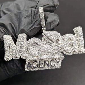 Colgante Clásico de Plata de Ley 925 con Diamantes de Moissanita VVS, Estilo Hip Hop, Lujoso, Personalizado con Nombre, Regalo de Joyería - Product Image 1