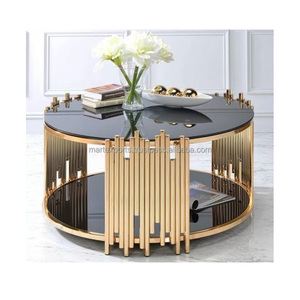 Table basse rectangulaire surdimensionnée en métal faite à la main, moderne, luxueuse, élégante, multifonctionnelle, pour salon, bureau, style farmhouse - Product Image 1