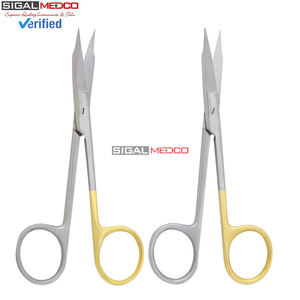 ชุดกรรไกรผ่าตัดเยอรมันแบบแมนนวล สแตนเลสสตีล แบบตรงและแบบโค้ง ขนาด 13 ซม. สองอัน ใบมีดหยักแบบซุปเปอร์คัท สำหรับตัดเยื่อเหงือก - Product Image 4