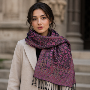 Collection Designer – Écharpe longue 100 % soie pour femme – Réversible, durable et respirante pour une utilisation polyvalente (fêtes et voyages) - Product Image 3