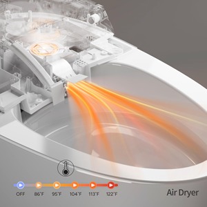 Inodoro inteligente para baños, inodoro de una pieza alargado, 1.12 GPF, descarga dual automática, altura de asiento ADA, asiento con calefacción - Product Image 6