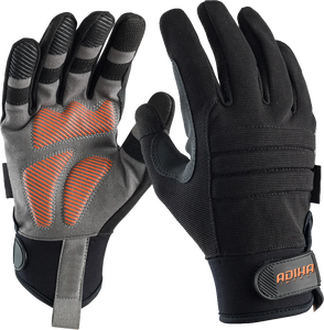 ถุงมือช่าง Adiha Impex ระดับพรีเมียม ระบายอากาศได้ดี ทนความร้อน หนา 8 มิล ไซส์ XL เย็บแบบพิเศษ สีดำและสีส้ม - Product Image 1