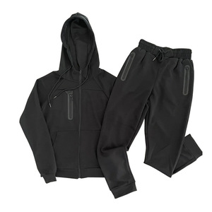 Unisex Beige Hooded Tracksuit Drawstring Closure Eco-friendly Sporty 2 1 Design Casual Autumn Wear Breathable Polyester Cotton - Product Image 5