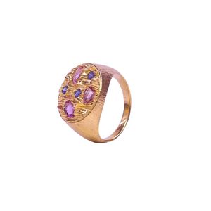 <b>Wedding</b> Wear 925 Sterling <b>Silver</b> Gold Plated Jewelry Pink Tourmaline Gemstone <b>Women</b> Wear Classic <b>Ring</b> - Product Image 1