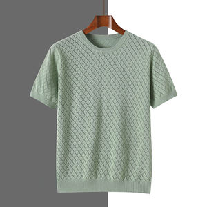 T-shirt à manches courtes pour homme en coton et fibre de bambou, imprimé lettres sur le devant, col rond, coupe décontractée, respirant, anti-plis, séchage rapide - Product Image 3