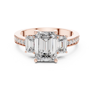 Side Stone 925 Sterling Silver Moissanite <b>Diamond</b> <b>Ring</b> Factory Wholesale Engagement Jewelry Supplier - Product Image 1