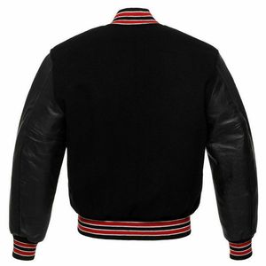 Full Customized Embossed Canvas Stand Collar Patches Black Letterman <b>Varsity</b> <b>Jackets</b> Low MOQ Sports <b>Bomber</b> <b>Jackets</b> - Product Image 2
