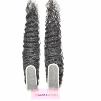Extensions de cheveux humains à double trame, 2*6 Closure, Cheveux indiens Remy, non traités, couleur naturelle noire, pour femmes