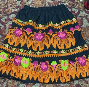 Falda de Verano de Alta Calidad y Alta Demanda, Diseño Hawaiano Elegante, Largo Medio, Algodón Transpirable, Estilo Casual para Mujer - Product Image 1