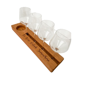 Soporte para Vasos de Vidrio, Estilo Rústico, de Madera de Pino Quemada, Ideal para Whisky y Fiestas, Soporte para Vasos de Vidrio Estilo Granja - Product Image 2