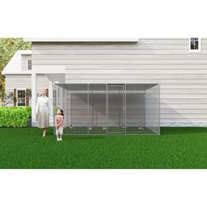Recinto per Pollaio 13x8x6.5FT con Rete Verde, Gabbia per Animali da Giardino - Product Image 1