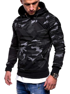 Sudadera con Capucha de Camuflaje para Hombre, Corte Ajustado, Informal, con Bolsillo, Estampado por Sublimación, Poliéster, Felpa Francesa, Ropa de Otoño - Product Image 5