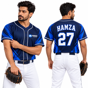 Men's Baseball Jersey Button <b>Down</b> Solid Color Short Sleeve Customized Design Active Team Sports Uniform Wholesale Factory - Product Image 2