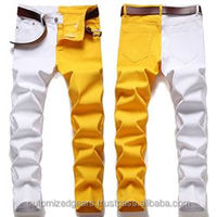 Nuevos Jeans Rectos de Hombre, Corte Slim Fit, con Parches Elásticos y Decoración de Remaches, Estilo Hip Hop, 10 Colores Disponibles