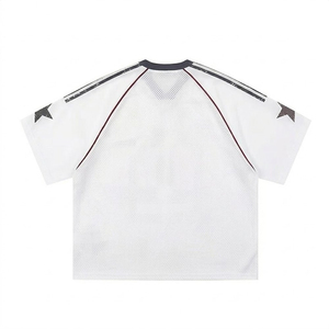 T-shirt de sport en maille pour hommes, avec numéro imprimé 90, respirant, à manches courtes, style streetwear, style football - Product Image 5