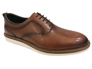 Chaussures Oxford pour hommes en cuir marron à lacets, bout fermé, semelle extérieure en caoutchouc antidérapante, confortables, pour toutes les saisons - Product Image 1