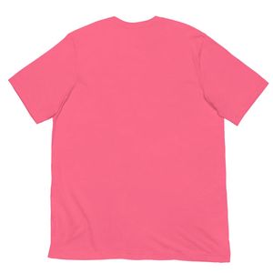 T-shirt unisexe bleu à motif rose vif, col rond, coton doux, manches courtes, décontracté, mode quotidienne, streetwear - Product Image 2
