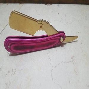 Navaja de afeitar recta profesional de acero hecha a mano con mango de madera, cuchilla de afeitar de corte directo, cuchillo de bolsillo plegable - Product Image 5