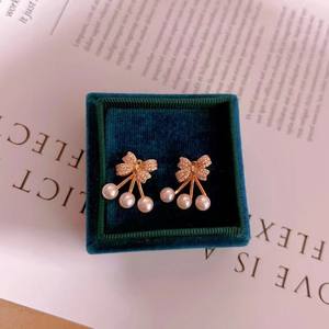 Boucles d'oreilles pendantes en perles d'eau douce avec nœud, plusieurs options, accessoire de bijoux pour les avantages des employés - Product Image 2