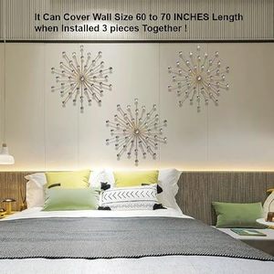 Modern Crystal <b>Wall</b> Art Decor Circular Abstract Geometric Metal Hanging Accent Piece - Product Image 5