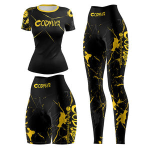 Haut de protection anti-UV pour homme, noir et jaune, imprimé par sublimation, manches longues, séchage rapide, antibactérien, UPF50+, en polyester et élasthanne écologiques - Product Image 6