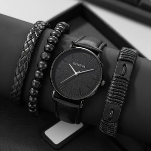 6239  4 pièces/ensemble Montre à quartz classique pour homme avec aiguilles rondes Ensemble de montres pour homme tendance Cadeau - Product Image 3
