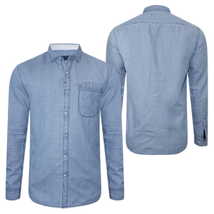 Camisas de Mezclilla de Moda para Hombre, Estilo Casual de Primavera y Otoño, Manga Larga, Bolsillo en el Pecho, Cuello Camisero - Product Image 5