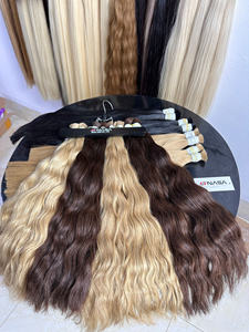 Extensions de cheveux Nasa Hair Bulk, cheveux vietnamiens Remy, double trame, couleur claire, ondulation naturelle, 50 cm/60 cm, 100 grammes - Product Image 6