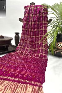 Sari Tradicional de Seda Gaji Ghatchola con Teñido Bandhani para Bodas Indias - Product Image 3
