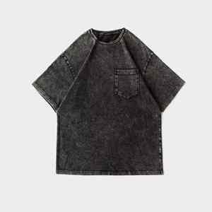 Heavyweight Acid Wash Men T Shirt Vintage Cotton Oversized Streetwear Tee - Product Image 6