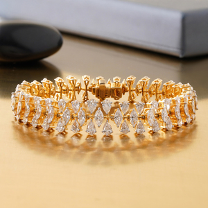 14K Rose Gold Tennis <b>Bracelet</b> with 7.71 CT Pear Marquise Lab Grown Diamond <b>Solid</b> 18K White/Yellow Gold IGI Certified - Product Image 1