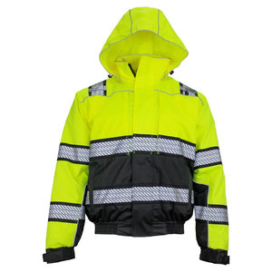 OEM <b>Men's</b> Custom logo Outdoor High Visibility Safety Workwear Waterproof Windbreaker <b>Reflective</b> Softshell <b>Jacket</b> - Product Image 1
