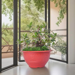 Happy Plant T Pot de fleur décoratif en plastique de haute qualité Durable léger résistant aux intempéries idéal pour la maison balcon Patio - Product Image 3