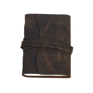 Cuaderno Vintage hecho a mano para hombres y mujeres, libro de sombra de cuero, diario de viaje, venta al por mayor