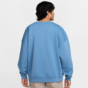 Sweat-shirt en molleton 100 % coton bleu surdimensionné à col ras du cou pour homme, personnalisé OEM, avec épaules tombantes et motif uni, idéal pour l'hiver - Product Image 1