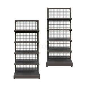 Cost-Effective Modern Powder Coated Open-Back Gondola Shelving | Single-Sided Metal Retail Island <b>Display</b> <b>Rack</b>-OEM Accepted - Product Image 1