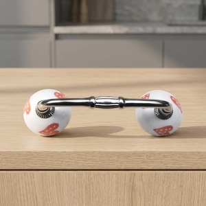 Poignée de meuble moderne en céramique avec design champignon, tirette ronde en porcelaine pour quincaillerie de cuisine, perles décoratives CBH 177 - Product Image 1