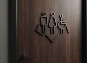 Letrero Moderno de Acero Inoxidable para Puerta de Baño, Diseño de Última Generación para Salón, Oficina, Negocio, Baño, Calidad Exclusiva, Precio Accesible - Product Image 6