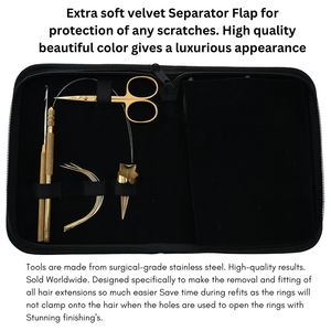 Kit d'outils pour extensions capillaires en acier inoxydable : Perles, Pince à sertir MicroLink, Pince de 5 pouces, Ciseaux à boucle, Aiguille à démêler - Product Image 5
