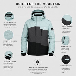 Chaqueta de Snowboard Personalizada, Ropa Deportiva para Exteriores, Chaqueta de Snowboard con Material Impermeable, Construcción Transpirable y Ajustable - Product Image 4