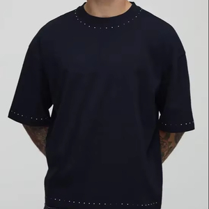Camiseta Oversize Holgada para Hombre con Hombros Caídos, Estampado Gráfico, Algodón, Manga Corta, Estilo Casual Urbano - Product Image 1