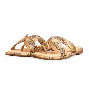 Sandalias formales de tacón beige para mujer FR0564 - Product Image 3