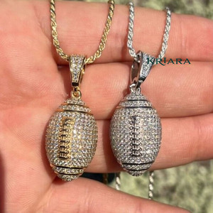 Pendentif Football en Moissanite, Moissanite Plaqué Argent 925, Style Hip Hop, Bijou Unisexe pour Usage Quotidien - Product Image 1