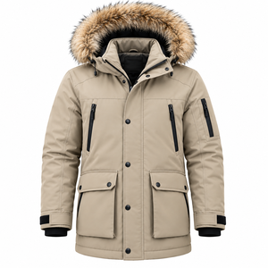 Men's Winter Parka Jacket Fur Hooded <b>Waterproof</b> <b>Padded</b> <b>Coat</b> Custom Color Outdoor Cold Weather Warm Winter Jacket - Product Image 1