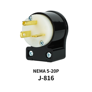 Producto de Calidad: Enchufe de Tierra Recto NEMA 5-20P de Ángulo Conveniente, 20A 125VAC para Cableado de Equipos con Espacio Limitado - Product Image 1
