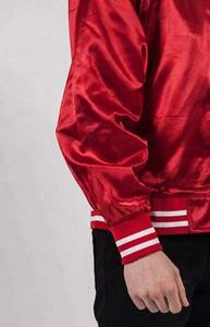 Veste de baseball en satin de haute qualité pour homme, style universitaire, col montant, couleur unie, coupe fine – Grande Vente - Product Image 6